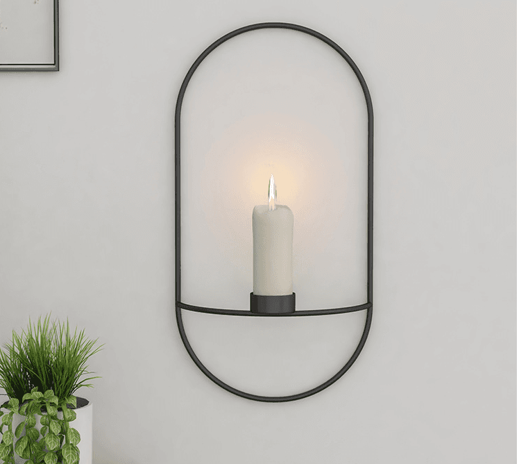 Geometric Iron Candle Sconce
